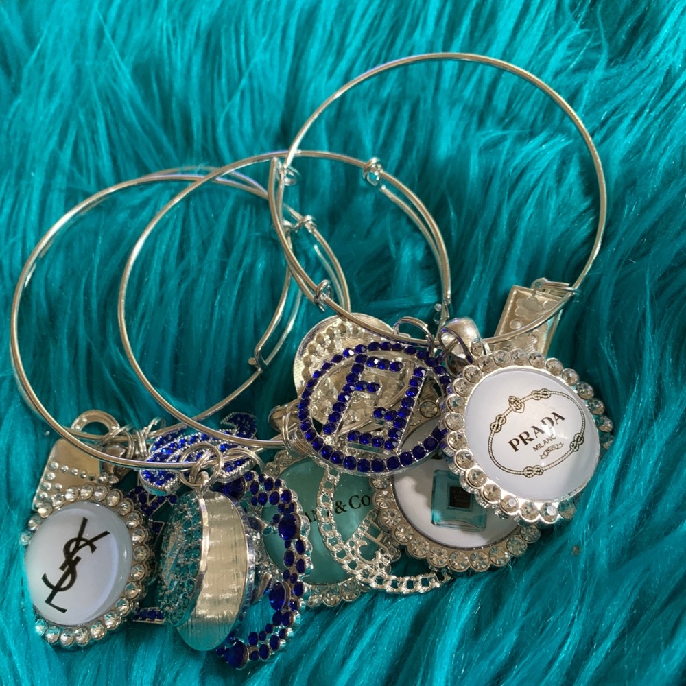 Adjustable Preowned Metal Charmed Bangles